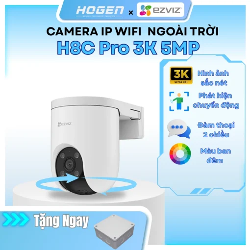 Camera Ezviz H8C 5MP 3K quay xoay – tự động theo dõi chuyển động thông minh